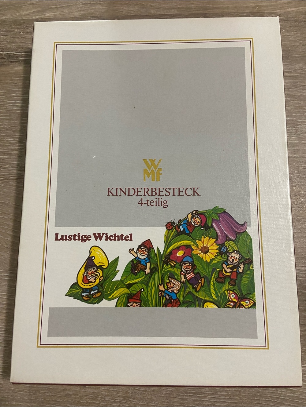 Vintage WMF Kinderbesteck 4-Pc Set Youth/Child Flatware Gnomes Design Stainless